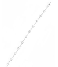 From Nadri&#x2C; this bracelet features:Rhodium plated brassFold-over clasp closureApprox. 7.25"Imported. Elegant Crystal Bracelet With Lobster Clasp, Bracelet Fancy, Nadri Jewelry, Silver Crystal, Pretty Jewellery, Dillard's, Accessories Jewelry, Pearl Bracelet, Silver Bracelets