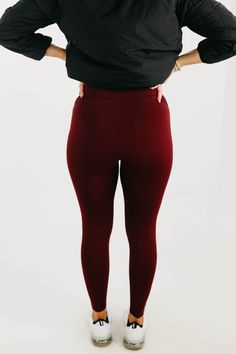 Description Another great pair by Mono B! The Shannon leggings have a fun maroon color, thick cinching high waistband, double inseam, good stretch with spandex, and a comfortable fit! Style with our new pullover and hooded jacket, cozy sweaters or graphic tees! by MONO B Be sure to check the measurements and fit guide below to find the best fit for you! Sizing True to size Model is wearing a size medium Rise - 10" Small - Waist 25" // Length 35" // Inseam 24.5" Medium - Waist 27" // Length 35.5" Waist Shapers, Maroon Color, Good Stretches, Small Waist, Pair Of Pants, Cozy Sweaters, Piece Of Clothing, Hooded Jacket, Comfort Fit