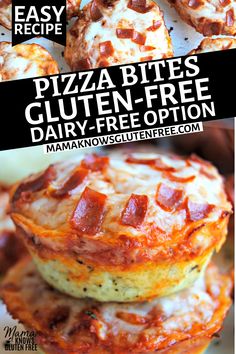 Gluten-free pizza bites topped with pepperoni. Gluten Free Pizza Bites, Mama Knows Gluten Free, Gluten Free Pizza Recipes, Dairy Free Appetizers, Dairy Free Pizza, Gluten Free Appetizers, Gluten Free Lunch, Pizza Bites, Gluten Free Recipes For Dinner