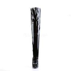 6" Heel Black Bondage Fetish Thigh High Boots | DEVIOUS DAGGER-3000 Open Toed Shoes, 6 Inch Heels, Pleaser Shoes, Thigh Boot, Closed Toe Shoes, How To Stretch Boots, Shoe Size Conversion, Thigh High Boots, Black Stretch