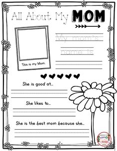 a mother's day card with an image of a flower and hearts on it