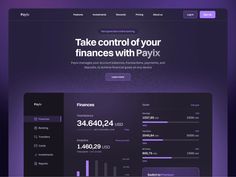 a computer screen with the words take control of your financials with payix