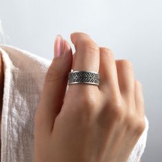 "Sterling Silver Wedding Ring, Anniversary Gift, Handmade Symbolic Ring. Greek Motifs Click on our to See More Incredible Designs From Us https://www.etsy.com/au/shop/MarsJewelryGifts Care Guide *Avoid direct contact with heat, or expose under the sun. *Before showering, take out the accessories and keep it in a safe place. *Avoid solvents or chemicals like perfume or soap. Dry it with a clean towel if gets wet. *Clean in a secure location, not the rim of a sink where a piece may slip down the d Greek Motifs, Ring Symbolism, Silver Wedding Ring, Sterling Silver Wedding Rings, Greek Key Pattern, Clean Towels, Silver Wedding Rings, Gift Handmade, Safe Place