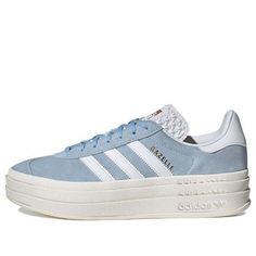 (WMNS) adidas Gazelle Bold 'Clear Sky' ID6991 Shoe Inspo Adidas, Blue Platform Sneakers, Adidas Shoes Women Platform, School Shoes 2024, Fun Sneakers For Women, Cute Gazelles, Gazzels Shoes, Trendy Women’s Shoes, Adidas Platform Gazelle