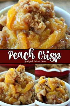 peach crisp is an easy dessert recipe that's ready in minutes