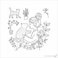 Pattern Stamping, 자수 디자인, Cat Cards, Sewing Embroidery Designs, Silk Ribbon Embroidery, Crewel Embroidery