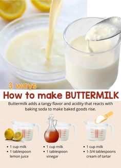 how to make buttermilk in 3 easy steps with pictures and instructions for making buttermilk