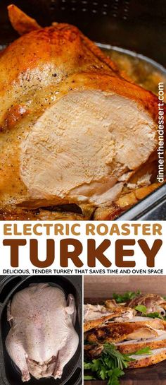 an electric roaster turkey is shown in this advertisement