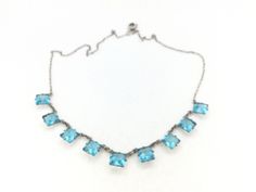 Retro 1940s costume metal blue paste delicate necklace in very good condition measuring 16 inches long. All pieces are unique I aim to provide you with a 5 star service and customer satisfaction is my priority. You can purchase with confidence we are here to assist you. All my items are vintage and pre owned so at times they will have signs of age but I try my very best to describe them with accuracy. Your purchase will be carefully packed to protect it. If you wish it wrapped as a gift for someone then do let me know please. Cheap Blue Vintage Necklace, Vintage Blue Necklace With Pearl Pendant, 1942 Vintage Necklace, 1940s Necklace Vintage, 1940s Costume, Vintage Blue Enamel Necklace, 1940s Pearl Necklace, Delicate Necklace, Aging Signs