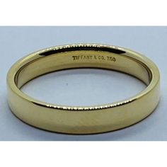 Authentic Tiffany & Co Flat Wedding Band 18k Yellow Gold Size 8.5 3.5mm Wide 4.9 Grams Total Weight Cleaned And Polished Tiffany Wide Band Ring, Flat Wedding Band, Jewelry Tiffany, Tiffany And Co Jewelry, Tiffany Co Jewelry, Womens Jewelry Rings, Tiffany & Co., Wedding Band, Wedding Bands