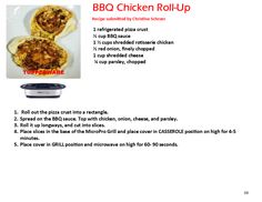 the instructions for how to make bbq chicken roll - up are shown in this brochure