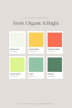 the color scheme for fresh, organic and bright