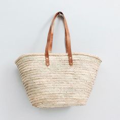 Everyday Palm Leaf Basket Bag, Everyday Palm Leaf Straw Bag With Leather Handles, Everyday Woven Leather Straw Basket Bag, Everyday Basket Bag Made Of Palm Leaf, Natural Woven Leather Straw Bag For Shopping, Shopping Straw Bag With Rolled Handles, Palm Leaf Basket Bag For Shopping, Market Woven Leather Straw Tote Bag, Everyday Palm Leaf Bag With Leather Handles