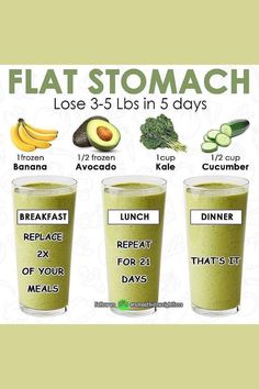 Flat Stomach In 5 Days, Healthy Morning Drinks, Best Smoothie, Diet Smoothie Recipes, Juice Diet