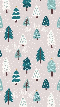 christmas trees and snow on a gray background