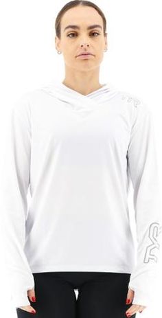 Get ready for summer with the TYR women's SunDefense hooded shirt. It provides UV protection for outdoor adventurists  whether you're heading out for a morning workout or a paddleboarding excursion. White Hooded Activewear For Outdoor, White Hooded Outdoor Activewear, White Moisture-wicking Hoodie For Outdoor Activities, White Hooded Tops For Outdoor Activities, White Long Sleeve Activewear For Outdoor Activities, Get Ready For Summer, Hooded Shirt, Morning Workout, Rei Co-op