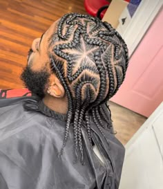 Mens Heart Braids, Men’s Braid Designs, Star Braids Men, Star Braids Black Hair, Male Stitch Braids, Freestyle Braids For Men, Boys Cornrow Hairstyles Kids, Cool Cornrows, Unique Cornrows