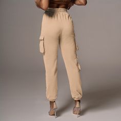 High Waist Loose Sportswear Casual Cargo Pants High Waist Baggy Joggers With Elastic Waistband, Baggy High-waist Joggers With Elastic Waistband, Baggy High Waist Sporty Sweatpants, Casual High Waist Pants For Gym, High Waist Casual Pants For Gym, Mid-rise Stretch Parachute Pants With Pockets, Sporty Baggy High Waist Sweatpants, Sporty Baggy High-waist Sweatpants, Casual High Waist Sweatpants For Gym