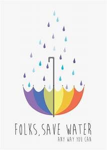 the logo for folks, save water is shown with an umbrella and raindrops