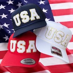 The perfect trucker for the 4th of July or just any day of the week! Show your love for the USA in style!  Women's Red, White and Navy hats will have the rope on the bottom! Kids hats are available in flat bill style only Patriotic Trucker Hat For 4th Of July, 4th Of July Snapback Baseball Cap, Patriotic Trucker Hat For 4th Of July Snapback, Patriotic Snapback Trucker Hat For 4th Of July, 4th Of July Trucker Snapback Baseball Cap, 4th Of July Trucker Snapback Hat, Patriotic Adjustable Trucker Hat For 4th Of July, 4th Of July Trucker Baseball Cap, Patriotic Curved Brim Hat For Baseball Season