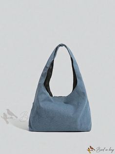 Denim Blue Cotton Shoulder Bag For On-the-go, Denim Blue Canvas Shoulder Bag For Everyday Use, Denim Blue Hobo Shoulder Bag, Casual Blue Canvas Bag For On-the-go, Everyday Denim Blue Shoulder Bag With Large Capacity, Denim Blue Hobo Shoulder Bag For Daily Use, Everyday Denim Blue Canvas Shoulder Bag, Blue Canvas Hobo Shoulder Bag, Denim Blue Tote Hobo Bag For Daily Use