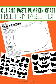 pumpkin craft with free printable templates and instructions to make it look like jack - o'lantern