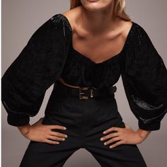 10$ Off Purchase If You Are New And Sign Up For Poshmark With My Code: Fashgottahaves M Zara Velvet Cropped Long Sleeve Top Black Empire Crop Blogger Favorite New With Tags Size: M Color: Black 2157/234 From A Pet And Smoke Free Environment Winter Evening Cropped Tops, Cropped Tops For Evening Wear In Fall, Long Sleeve Tops For Going Out In Winter, Winter Long Sleeve Tops For Going Out, Chic Cropped Tops For Fall, Cropped Tops For Fall Parties, Chic Cropped Winter Tops, Cropped Blouse For Fall Date Night, Cropped Fall Party Tops