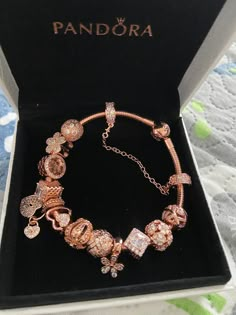 The bracelet is brand new  With all charms  20cm With bag and box  Suitable for present Pandora Bracelet Rose Gold, Rose Gold Pandora Bracelet, Gold Pandora Bracelet, Pandora Rose Gold Bracelet, Rose Gold Pandora, Pandora Bracelet Charms Ideas, Girly Bracelets, Pandora Bracelet Designs, Pandora Rose Gold