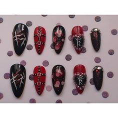 Custom Preorder Visual Kei /gyaru press on Nails With 2 3D Handmade Etsy