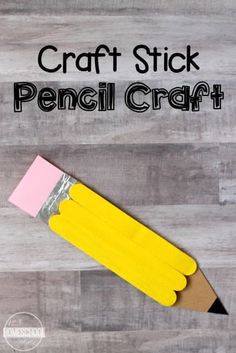 the craft stick pencil craft is made with construction paper