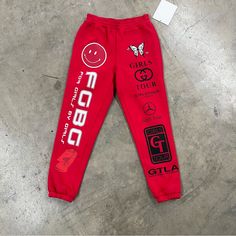 Sample Sweats , Brand New Spring Red Sweatpants For Streetwear, Red Sweatpants For Spring Streetwear, Trendy Red Sweatpants For Spring, Track Pants, Pant Jumpsuit, Pants For Women, Track, Brand New, ? Logo