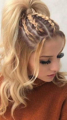 Fancy Hair Styles, Long Hair Braided Hairstyles, Thanksgiving Hairstyles, Easy Updos For Medium Hair, Shaved Side Hairstyles, Fancy Hair, Hoco Hair Styles, Plaits Hairstyles, Prom Hairstyles For Long Hair