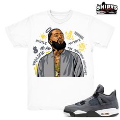 "Air Jordan 4 shirts to match the Retro Jordan 4 Cool Grey 2019 sneaker release. \"Forever Fly\" - Shirt Design by Shirts4Sneakers. * Please note that the sneaker DOES NOT come with the t-shirt. [The sneaker is only intended to show the sneaker match] * Please allow 4-5 business days for handling time. * 6.0oz - 100% Pre Shrunk Cotton - Gildan Tee * All shirts are made to order with high-quality direct to garment print. * For sizing please refer to our sizing chart. POSITIVE Feedback is importan Jordan 13 Flint, Jordan 4 Cool Grey, Jordan 1 Mocha, Jordan 11 Cool Grey, Jordan 1 Unc, Sneaker Match Tees, White Tee Shirts, Retro 1, Sneaker Release