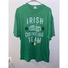 Irish Drinking Team Tshirt Size Xl Brand New Never Worn Green Crew Neck Top With Team Spirit Style, Green Crew Neck Top For Team Spirit, Green Team Spirit Short Sleeve T-shirt, Green Short Sleeve Team Spirit T-shirt, Green Short Sleeve T-shirt With Team Spirit Style, Green Crew Neck Top For Fans, Green Crew Neck Shirt, Green Short Sleeve Fan Merchandise T-shirt, Green Short Sleeve T-shirt For Fan Merchandise