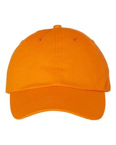 Adult Bio-Washed Classic Dad’s Cap - NEON ORANGE - ADJUSTABLE | Valucap Adult Bio-Washed Classic Dad’s Cap in Neon Orange Size Adjustable | Cotton Chino Twill Stationary Paper, Varsity Letter, Sustainable Manufacturing, Unique Color Combinations, Sustainable Style, Spirit Wear, Dad Caps, Yellow Print, Pink Camo