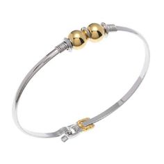 These beautiful bracelets are hand crafted and hand polished in the USA. Cast in lead free pewter and layered in sterling silver and 24 karat gold two tone finish. It has an easy On/Off hook clasp. Available in Medium (7.25 inches) orr large 8". These lovely beachside bracelets offer cool casual comfort. Great to layer together! Comes beautifully gift boxed. Adjustable Metal Cuff Bracelet With Polished Finish, Adjustable Gold Bracelets With Polished Finish, Gold Adjustable Bracelet With Polished Finish, Adjustable Metal Bracelets With Sterling Silver Clasp, Classic Adjustable Gold Brass Bracelet, Classic Gold Bracelet Nickel Free, Classic Gold Sterling Silver Cuff Bracelet, Adjustable Stackable Sterling Silver Bracelet For Anniversary, Classic Gold Nickel-free Bracelet