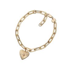 Jennifer Zeuner Jewelry Malin Bracelet gold vermeil Luxury White Gold Bracelet With Heart Charm, Luxury Gold-plated Jewelry With Heart Charm, Luxury Yellow Gold Jewelry With Heart Charm, Diamond Heart Charm Bracelet Jewelry, Diamond Heart Charm Bracelet In White Gold, Timeless Gold Jewelry With Heart Charm, White Gold Diamond Heart Bracelet With Heart Charm, Luxury Everyday Heart-shaped Jewelry, Gold Heart-shaped Sterling Silver Chain Bracelet