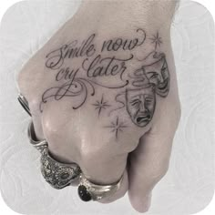 One Of A Kind Tattoo Words, Tattoo Letters, Catrina Tattoo, Knuckle Tattoos, Hand And Finger Tattoos, Omerta Tattoo, Inspiration Tattoos