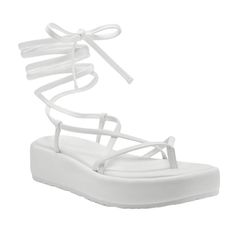 I.N.C. International Concepts REXILE Women's Thong Strappy Flatform Sandals -New with Box -Brand: I.N.C. International Concepts -Color: White Smooth -Size: 9M -Material: Synthetic -Heel Height:1.50 Inch -Platform Height: 1.25 Inch -Flatform Style -Square Toe -Thong Toe -Lace Up Closure -Made in Vietnam Flatform Sandals, Box Branding, Sweaters And Jeans, Inc International Concepts, Kid Shoes, Women's Shoes Sandals, Jumpsuit Romper, Shoes Sandals, Heel Height