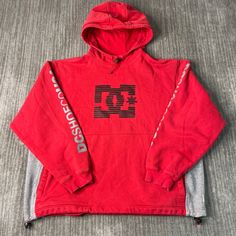 Vintage 2000s DC Shoe Two Pocket Skater Grunge Y2K Aesthetic Basic Essential Streetwear Red Graphic Hoodie Medium Mens Condition:  Excellent Used Condition  = No Flaws Measurements: Please see photos above for all measurements IF YOU BUY TWO OR MORE ITEMS USE THE CODE BUNDLE @ CHECK TO SAVE 20% WE SHIP WITHIN 24 HOURS AFTER PURCHASE! Please be aware that we do not offer free returns!! The Buyer is responsible for the cost of the return label.  Follow us on TikTok & Instagram @findsnostalgic and Red Long Sleeve Hooded Jacket For Streetwear, 90s Hooded Sweatshirt For Streetwear, 90s Style Hooded Sweatshirt For Streetwear, Red Hip Hop Hoodie Outerwear, 90s Hooded Sweatshirt For Sports, 90s Style Hooded Sweatshirt For Sports, Red Long Sleeve Hoodie For Streetwear, 90s Long Sleeve Winter Hoodie, Red Hooded Hoodie For Outdoor