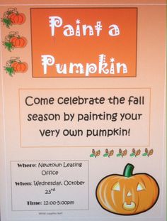 a sign advertising pumpkins for the fall season