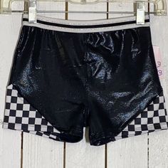 Size M(7/8) L(10/12) Brand New With Tags Black Summer School Bottoms, Fitted Black Shorts For School, Black Summer Playwear Bottoms, Black Short Bottoms For School, Casual Black Shorts For Cheerleading, Black Shorts For School, Sporty Black Shorts For Playwear, Black Stretch Bottoms For School, M Girl