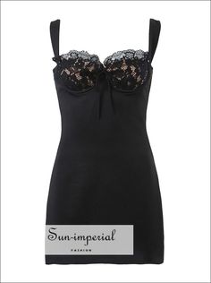 Women’s Sleeveless Corset Style Mini Dress With Lace Detail Sun-Imperial United States Elegant Black Summer Corset Dress, Sleeveless Corset Dress With Lace Trim For Date Night, Fitted Lace Sleeveless Suspender Dress, Black Strapless Corset Dress For Summer, Elegant Fitted Suspender Dress With Lace Trim, Black Corset Dress With Spaghetti Straps For Summer, Summer Lace Corset Dress For Night Out, Black Sleeveless Corset Dress With Straps, Fitted Sleeveless Corset Dress With Straps