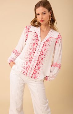 Embroidered Crinkle Gauze
Challis Lining at Body
Buttons at Top Neckline
Long Sleeve with Cuff
Low Hip Length with Curved Hem Embroidered Tops, Top Neckline, Autumn Skincare, Western Dress, Minimal Look, Print Layout, Fall Skirts, Western Dresses, Embroidered Top