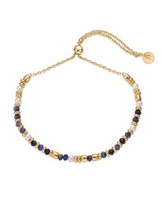 PRICES MAY VARY. Boho style is back this summer—accessorize accordingly in this beaded bracelet. This chain bracelet is 14K yellow gold plated, 10 inches long, and features sodalite (deep blue) gemstone beads alongside freshwater cultured pearls. Always crafted with care, the bracelet features a durable finish that's 100% nickel-free, cadmium-free, lead-free, and hypoallergenic. So it's safe for sensitive skin and all-day, everyday wear. ✦ 60-DAY GUARANTEE ✦ Your happiness is our number one prio Gold Bracelets With Lapis Lazuli And Natural Stones, Gold Amazonite Bracelet, Gold Labradorite Beaded Bracelet, Gold Lapis Lazuli Beaded Bracelets With Round Beads, Gold Beaded Lapis Lazuli Bracelets, Slider Bracelet, Pearl Rose, Labradorite Beads, Boho Festival