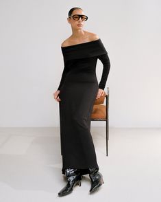 A sleek, design-forward take on the essential maxi dress — Morgan features a flattering foldover off-shoulder neckline and cozy long sleeves. We love to wear this piece to make a chic statement for any upcoming events. See below for our general Size Guide and available measurements Made of 38% rayon, 38% modal, 18% nylon, and 6% spandex Machine wash cold and lay flat to dry Chic Off-shoulder Fitted Floor-length Dress, Chic Fitted Floor-length Off Shoulder Dress, Chic Off Shoulder Maxi Dress For Night Out, Chic Off Shoulder Long Dress For Party, Chic Off Shoulder Long Party Dress, Chic Maxi Off-shoulder Dress For Date Night, Chic Fitted Long Off-shoulder Dress, Chic Fitted Off Shoulder Long Dress, Chic Fitted Off-shoulder Long Dress