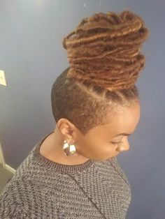 Tapered Sides With Braids, Shaved Loc Styles For Women, Locs Hairstyles With Shaved Sides, Micro Locs With Shaved Sides, Twa Braids, Mohawk Dreadlocks, Undercut Natural Hair, Tapered Hairstyles, Braids 2023