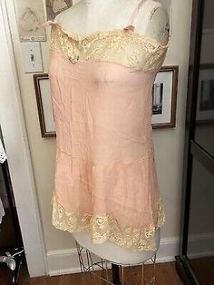 Silk Lace, Lace Lingerie, Pink Silk, Vintage Antiques, Rompers, Lingerie, Silk, Lace, Best Deals