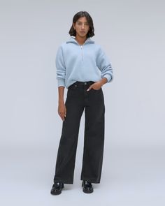 The Baggy Jean Ink Wash – Everlane Relaxed Fit Light Wash Wide Leg Pants For Fall, Relaxed Fit Wide-leg Versatile Jeans, Fall Light Wash Relaxed Fit Wide Leg Pants, Fall Relaxed Fit Light Wash Wide Leg Pants, Versatile Relaxed Fit Wide-leg Jeans, Versatile Wide-leg Relaxed Fit Jeans, Everlane Wide Leg Cotton Bottoms, Everlane Wide-leg Cotton Bottoms, Everlane Straight Leg Bottoms For Fall