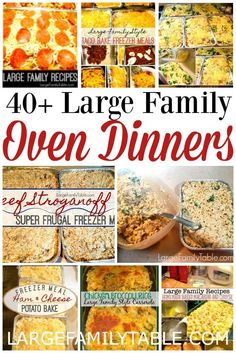 large family oven dinner menu with the title overlay